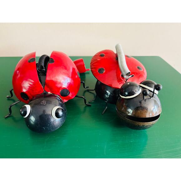 Set of 2 Metal Handmade Outdoor Hanging Ladybugs - Picture 5 of 9